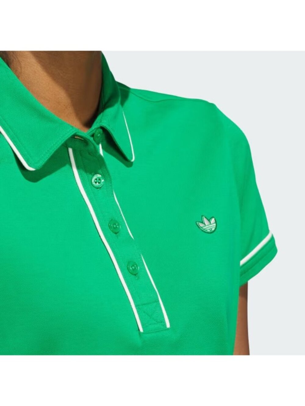 NWT ADIDAS Originals Women's Twistknit Trefoil Golf Polo Shirt Green, S Small